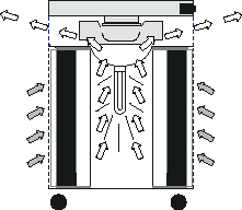 Cross-Section of Airpura HEPA Air Purifer with UV